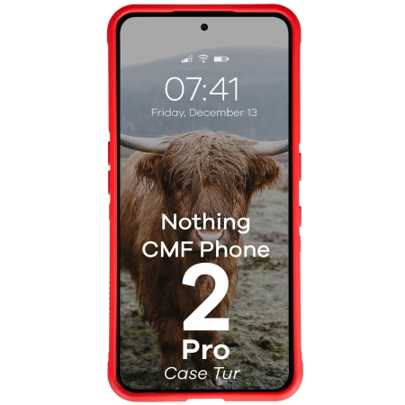 Pancerne etui Bizon Case Tur do Nothing CMF Phone 2 Pro, czerwone