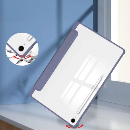 Etui z klapką Bizon Case Tab Clear Matt do Galaxy Tab S10 FE Plus, lawendowe