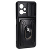 Etui Bizon Case Camshield Card Slot Ring do Xiaomi POCO X5, czarne