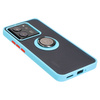 Etui z uchwytem na palec Bizon Case Hybrid Ring do Xiaomi 13T Pro / 13T, przydymione z jasnoniebieską ramką