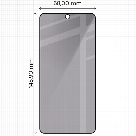 Prywatyzujące szkło hartowane Bizon Glass Edge Shadow do Galaxy S26, przyciemniane z czarną ramką