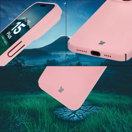 Etui Bizon Case Łupka do iPhone 15 Plus, różowe