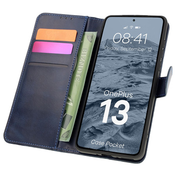 Etui z klapką Bizon Case Pocket do OnePlus 13, granatowe