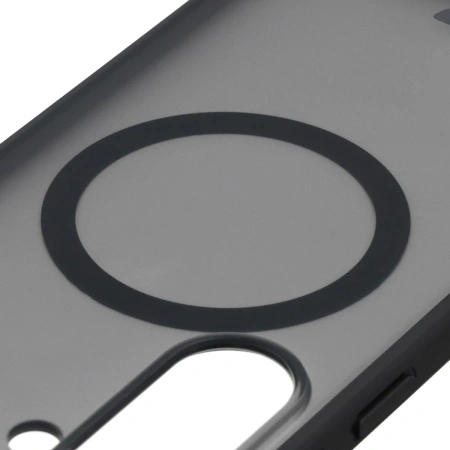 Etui z pierścieniem magnetycznym Bizon Case MatteO do Galaxy S26 Plus, przydymione-czarne