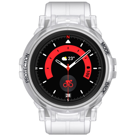 Etui z paskiem Bizon Strap + Case Watch Action Pro do Galaxy Watch 5 Pro 45 mm, przezroczyste