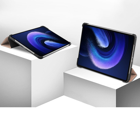 Etui Bizon Case Tab Croc do Xiaomi Pad 6 / Pad 6 Pro, różowozłote