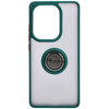 Etui z uchwytem na palec Bizon Case Hybrid Ring do Xiaomi Poco M6 Pro 4G / Xiaomi Redmi Note 13 Pro 4G, przydymione z ciemnozieloną ramką