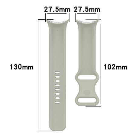 Silikonowy pasek Bizon Strap Watch Silicone S do Google Pixel Watch 3/Watch 2/Watch 1 41mm, khaki