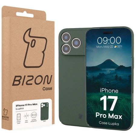 Etui Bizon Case Łupka do iPhone 17 Pro Max, zielone