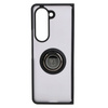 Etui z uchwytem na palec Bizon Case Hybrid Ring do Galaxy Z Fold5, przydymione z czarną ramką