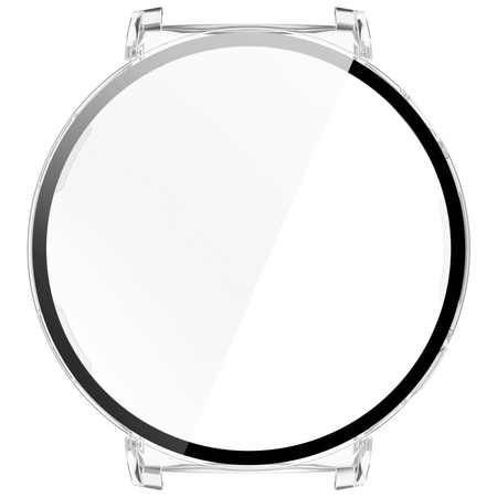 Etui ze szkłem do zegarka Bizon Case Watch Adamo do Huawei Watch GT 5 Pro 42 mm, przeźroczyste