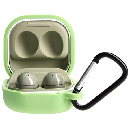 Etui Bizon Case Headphone Silicone do Galaxy Buds Live / Pro / Buds2 / Buds2 Pro / Buds FE, zielone