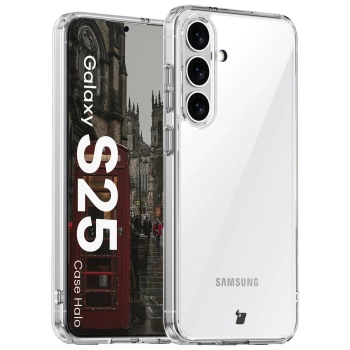 Etui Bizon Case Halo do Galaxy S25, przezroczyste