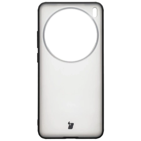 Etui Bizon Case Angelo do Vivo X200 Pro, półprzezroczyste z czarną ramką