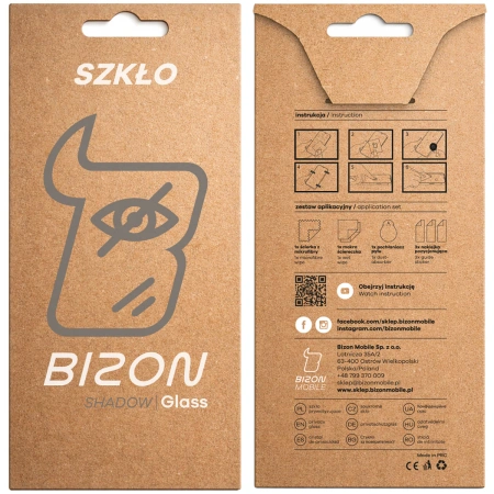 Prywatyzujące szkło hartowane Bizon Glass Clear Shadow do iPhone 16 Pro Max, przyciemniane