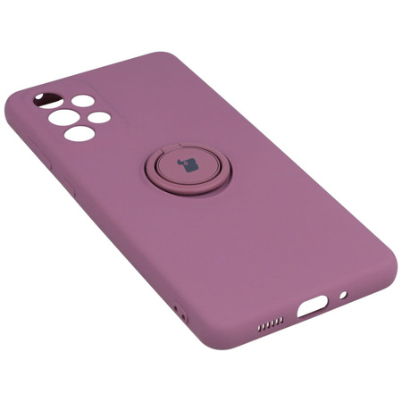 Etui Bizon Case Silicone Ring do Galaxy A73 5G, ciemnofioletowe