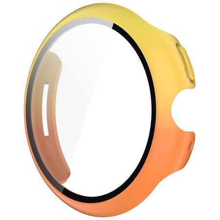 Etui ze szkłem do zegarka Bizon Case+Glass Watch do Google Pixel Watch 3 41mm, żółtopomarańczowe