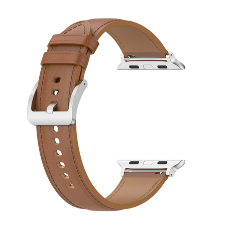 Skórzany pasek Bizon Strap Watch Casual do Apple Watch 44/45/46/49mm, jasnobrązowy