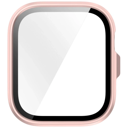 Etui ze szkłem do zegarka Bizon Case Watch Adamo do Huawei Watch Fit 4 Pro, satynowo różowe