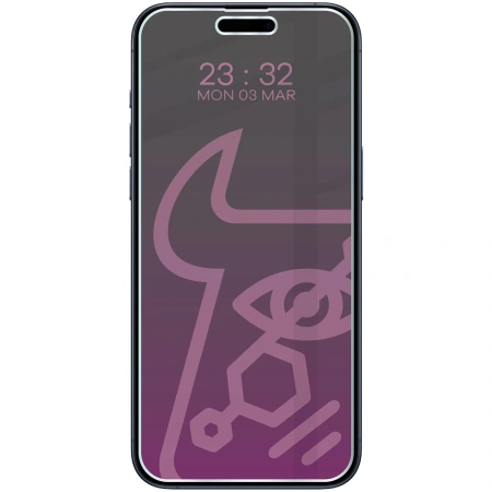 Prywatyzujące szkło hybrydowe Bizon Glass Mule Shadow do iPhone 15 Pro Max, matowe