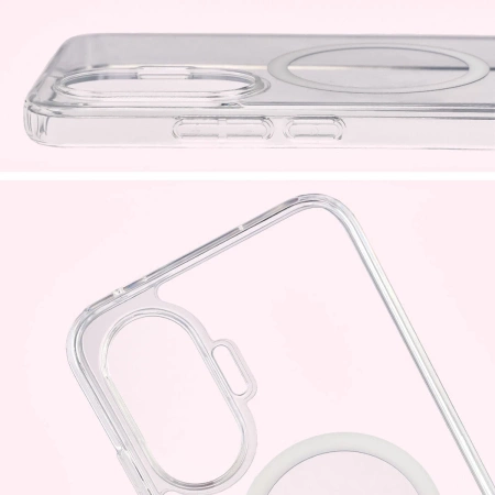 Etui z pierścieniem magnetycznym Bizon Case CrystalO do Xiaomi POCO F7, przezroczyste