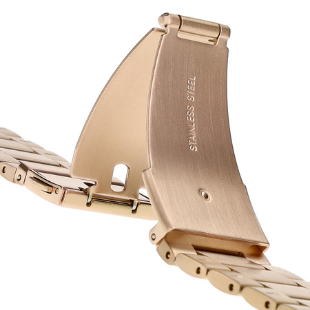 Pasek ze stali nierdzewnej Bizon Strap Watch Aura do Google Pixel Watch 4/3 45 mm, różowozłoty
