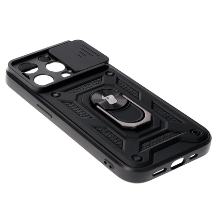 Etui Bizon Case CamShield Ring do Apple iPhone 15 Pro, czarne