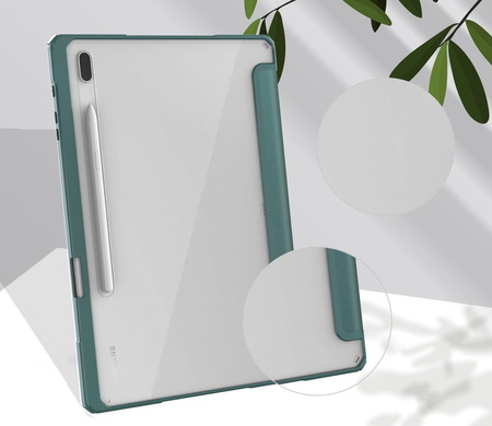 Etui Bizon Case Tab Clear Matt do Galaxy Tab S8 Plus / S7 Plus / S7 FE, ciemnozielone