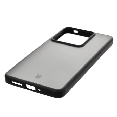 Etui Bizon Case Angelo do Realme GT 7 / 7T, półprzezroczyste z czarną ramką