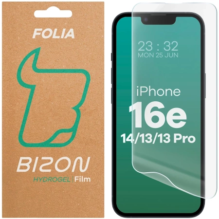 Folia hydrożelowa na ekran Bizon Glass Hydrogel Front do iPhone 16e / 14 / 13 Pro / 13, 1 sztuka
