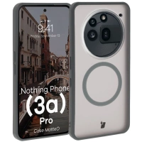 Etui z pierścieniem magnetycznym Bizon Case MatteO do Nothing Phone (3a) Pro, przydymione-szare