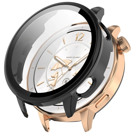 Etui ze szkłem do zegarka Bizon Case Watch Adamo do OnePlus Watch 3 43 mm, czarne