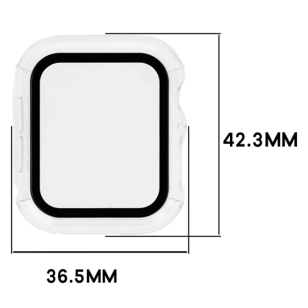 Etui ze szkłem do zegarka Bizon Case Watch Adamo do Apple Watch SE 3 / SE 2 / SE / 6 / 5 / 4 (40 mm), przezroczyste