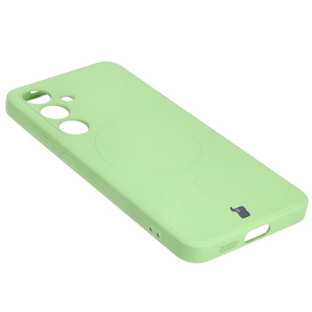 Etui Bizon Case Silicone Magnetic Sq do Galaxy S24, jasnozielone