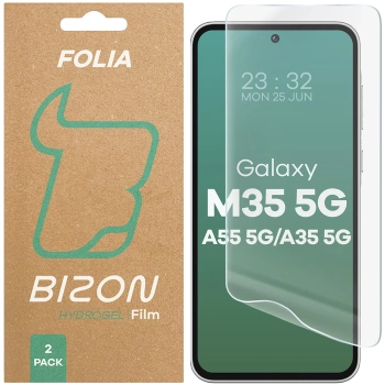 Folia hydrożelowa na ekran Bizon Glass Hydrogel Front Duo do Galaxy M35 5G / A55 5G / A35 5G, 2 sztuki