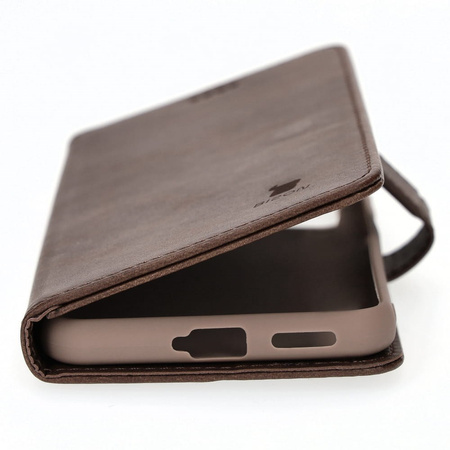 Etui Bizon Case Wallet do Xiaomi Poco X4 GT, ciemnobrązowe