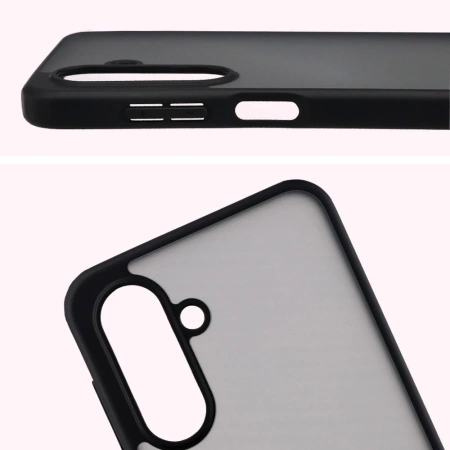 Etui Bizon Case Angelo do Galaxy A17 5G, przydymione z czarną ramką