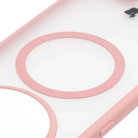 Etui z pierścieniem magnetycznym Bizon Case MatteO do Honor Magic8 Lite, przydymione-jasnoróżowe