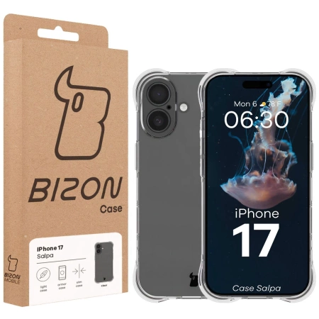 Elastyczne etui Bizon Case Salpa do iPhone 17, przezroczyste