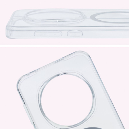 Etui z pierścieniem magnetycznym Bizon Case CrystalO do Honor Magic7 Pro, przezroczyste
