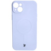 Etui silikonowe z pierścieniem magnetycznym Bizon Case Silicone Magnetic do iPhone 15 Plus, jasnofioletowe