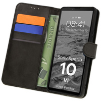 Etui z klapką Bizon Case Pocket do Sony Xperia 10 VI, czarne