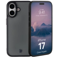 Etui Bizon Case Angelo do iPhone 17, przydymione z czarną ramką