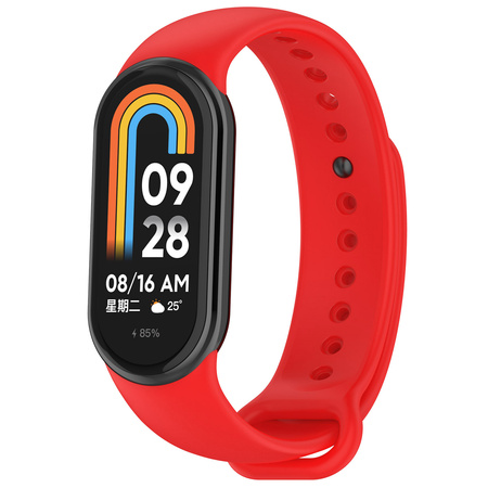 Silikonowy pasek Bizon Strap Watch Dots do Xiaomi Smart Band 10 / 9 / 9 NFC / 8, czerwony