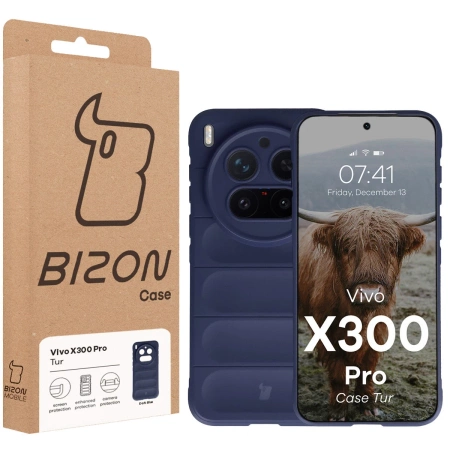 Pancerne etui Bizon Case Tur do Vivo X300 Pro, granatowe