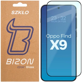 Szkło hartowane Bizon Glass Edge 2 do Oppo Find X9, czarna ramka