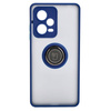 Etui z uchwytem na palec Bizon Case Hybrid Ring do Xiaomi Redmi Note 12 Pro+ 5G, przydymione z granatową ramką