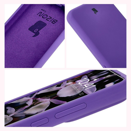 Silikonowe etui Bizon Soft Case do Xiaomi 15, fioletowe