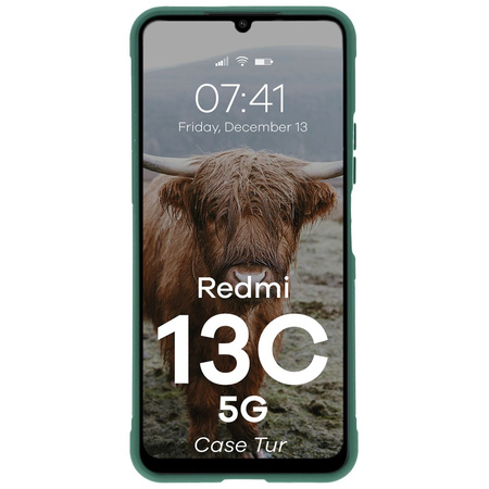 Pancerne etui Bizon Case Tur do Xiaomi Redmi 13C 5G, ciemnozielone