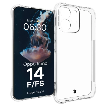 Elastyczne etui Bizon Case Salpa do Oppo Reno 14 F / 14 FS, przezroczyste
